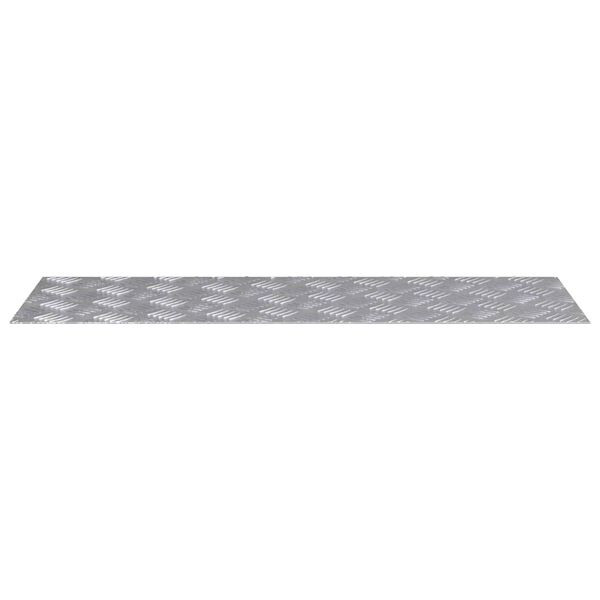 vidaXL Stair Tread Rectangular 4 pcs Silver 35.43 x 11.81 in Aluminium