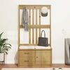 vidaXL Hall Tree Walnut Wood Look Solid Pinewood Large Hall Tree