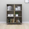 vidaXL Book Cabinet Light Grey Solid Pine Wood, MDF Medium Book Cabinet