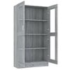 vidaXL Vitrine Cabinet Gray Sonoma 32.5"x12"x59.1" Engineered Wood