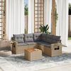 vidaXL Garden Sofa Set Beige PE rattan Large Modular Garden Sofa Set