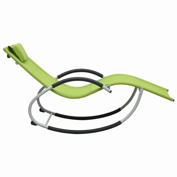 vidaXL Sun Lounger with Pillow Green Textilene