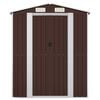 vidaXL Garden Shed Dark Brown Galvanized Steel Large Sliding Components