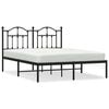 vidaXL Bed Frame Black Powder-Coated Steel King Size Bed Frame