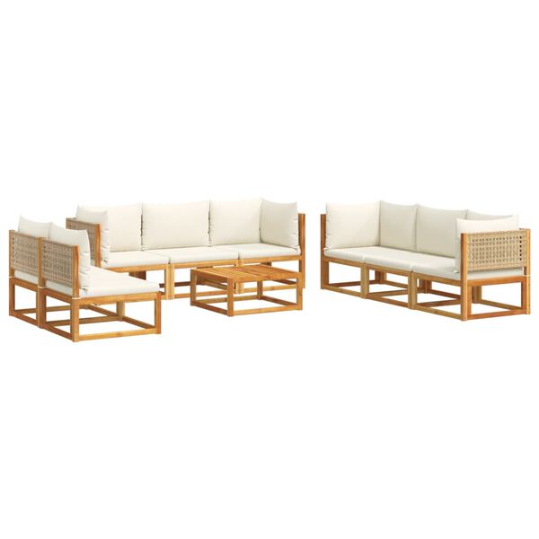 vidaXL Garden Sofa Set Beige, Cream White