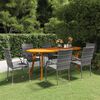 vidaXL Dining Set Grey Solid acacia wood, PE rattan, powder-coated steel