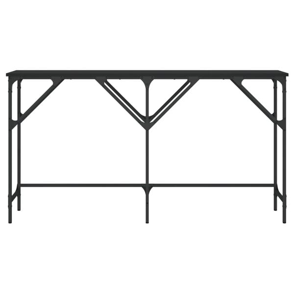 vidaXL Console Table Black Engineered wood 55.1 x 11.4 x 29.5 in