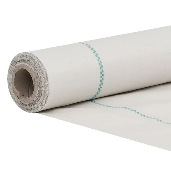 vidaXL Weed Membrane White with green stripes 100% Polypropylene