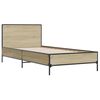 vidaXL Bed Frame Sonoma Oak Engineered wood, metal Single Strong