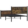 vidaXL Bed Frame Smoked Oak Steel King Single Bed Frame Rectangular