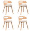 vidaXL Dining Chair Set of 4 Cream and light brown