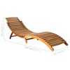 vidaXL Sunlounger Brown Solid acacia wood Standard Collapsible
