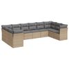 vidaXL Garden Sofa Set Beige PE rattan Large Adjustable Feet