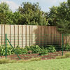 vidaXL Wire Mesh Fence with Spike Anchors Green 2.6x32.8'