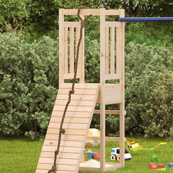 vidaXL Play Tower Natural Pine Solid Pine Wood Standard Durable