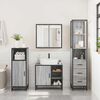 vidaXL Bathroom Furniture Set Grey sonoma Engineered wood, metal Medium