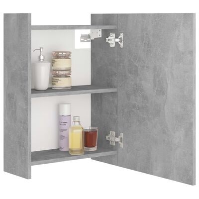 vidaXL Bathroom Mirror Cabinet Concrete Gray 24.6"x8.1"x25.2" Engineered Wood