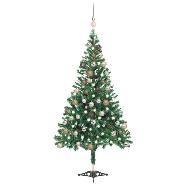 vidaXL Artificial Pre-lit Christmas Tree with Ball Set 47.2" 230 Branches
