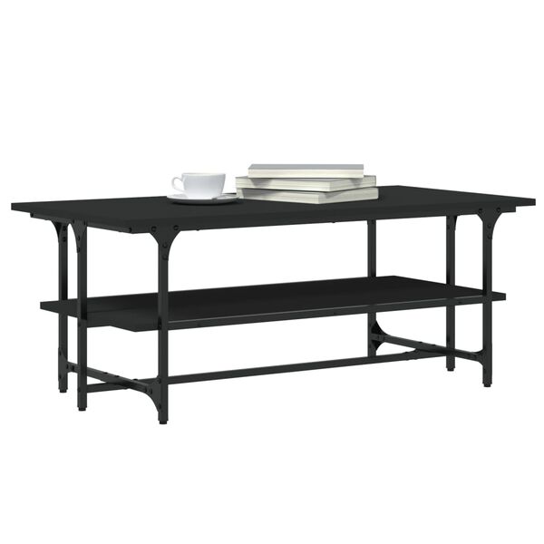 vidaXL Coffee Table Black Engineered wood, metal Medium Coffee Table