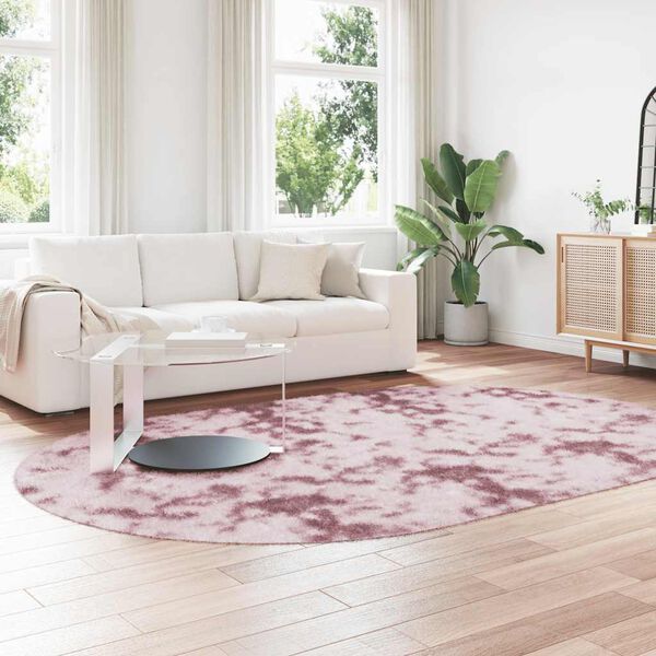 vidaXL Shaggy Rug Dusty Pink 100% Polyester 118.1x78.7 in Foldable Rug