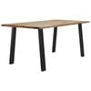 vidaXL Dining Table Natural brown top, black legs