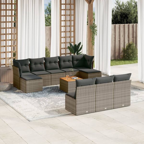 vidaXL Garden Sofa Set Grey