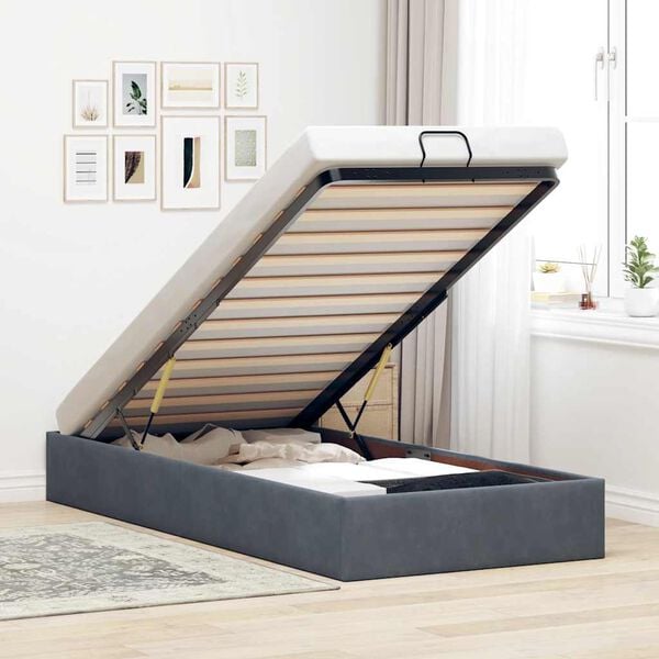 vidaXL Ottoman Bed Frame Dark Grey