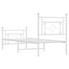 vidaXL Bed Frame White Steel Small Single Bed Frame Rectangular