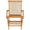 vidaXL Garden Chair Set of 3 Teak Brown Teak Wood Medium Foldable