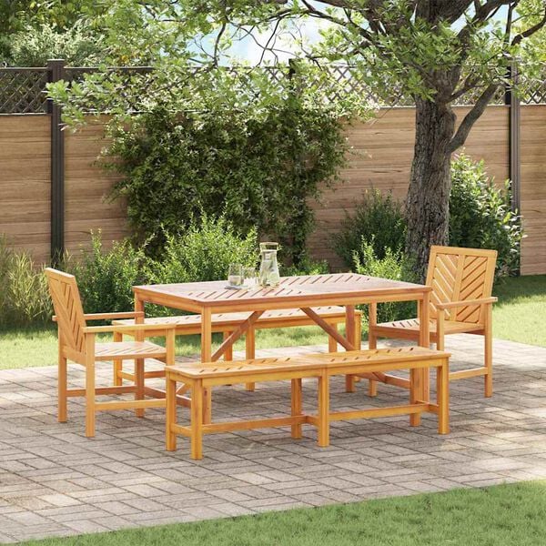vidaXL Garden Dining Set 5 pcs Brown solid acacia wood