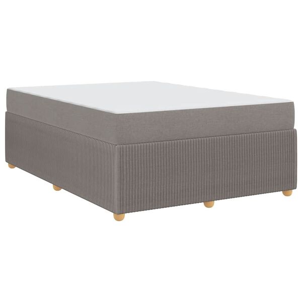vidaXL Bed Frame with Mattress Taupe 55.1" x 78.7" fabric