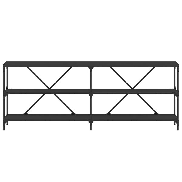 vidaXL Console Table Black 78.7x11.8x29.5" Engineered Wood and Iron