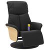 vidaXL Massage Recliner Chair Black Faux Leather Large Swivel
