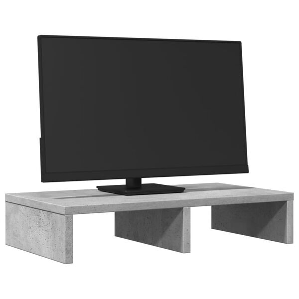 vidaXL Monitor Stand Concrete Grey 19.7x10.6x3.9" Engineered Wood