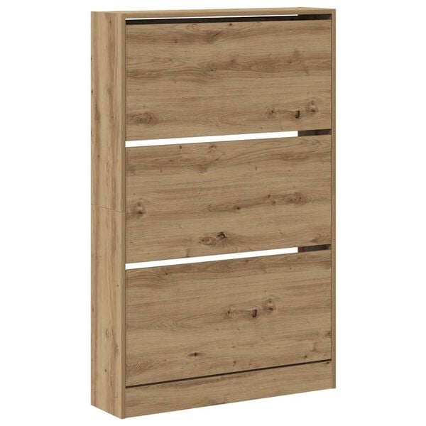vidaXL Shoe Cabinet artisan oak 31.5" x 8.3" x 49.4" Engineered wood
