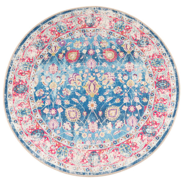 vidaXL Rug Multicolor Polyester Decorative, Floor Carpet Rug Round