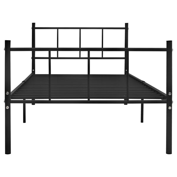 vidaXL Bed Frame Black Metal Twin Durable Bed Frame Rectangular
