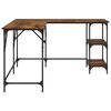 vidaXL Desk Smoked Oak Engineered wood, metal 54.7 in Desk Industrial