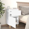 vidaXL Bedside Cabinet White Engineered wood Standard Bedside Cabinet