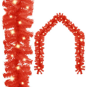 vidaXL Garland Red PVC 16.4 feet long Christmas Garland Other