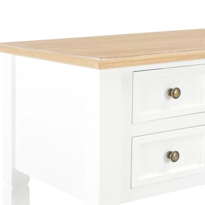 vidaXL Writing Desk White 43.1"x17.7"x30.5" Wood