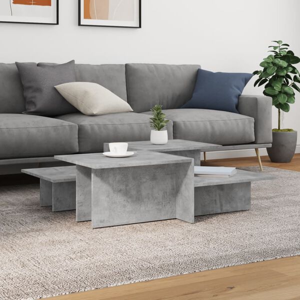 vidaXL Coffee Table Set of 2 Concrete Grey Engineered Wood Medium