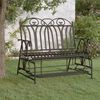 vidaXL Glider Bench Black Steel Medium Glider Bench Rectangular