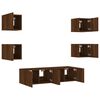 vidaXL TV Wall Unit Brown Oak Engineered Wood Medium TV Wall Unit