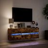 vidaXL TV Wall Cabinet Smoked Oak Engineered wood Medium TV Wall Cabinet