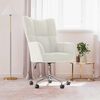 vidaXL Relaxing Chair Cream White Velvet, Steel Medium Swivel