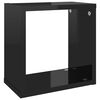 vidaXL Cube Shelf Set of 2 High gloss black Engineered wood