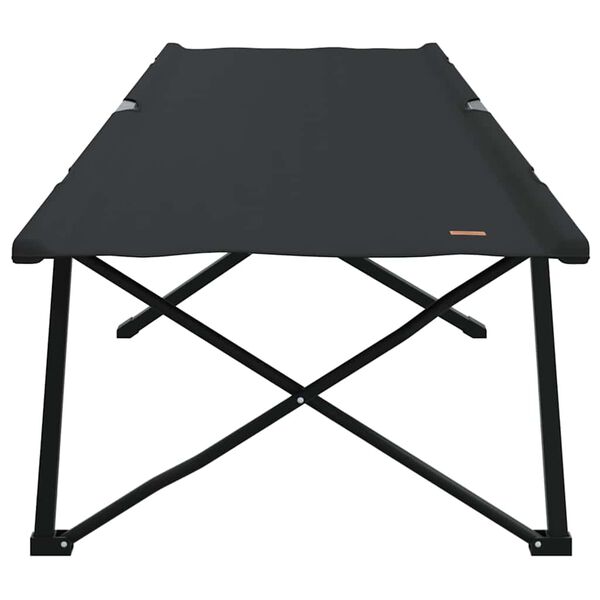 vidaXL Folding Camping Bed Folding Black 81.10 x 29.92 x 29.13 in