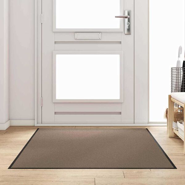 vidaXL Doormat Beige and Black 47.2" x 70.9" Polypropylene and vinyl
