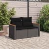 vidaXL Garden Sofa Black PE Rattan 2-Seater Modular Garden Sofa